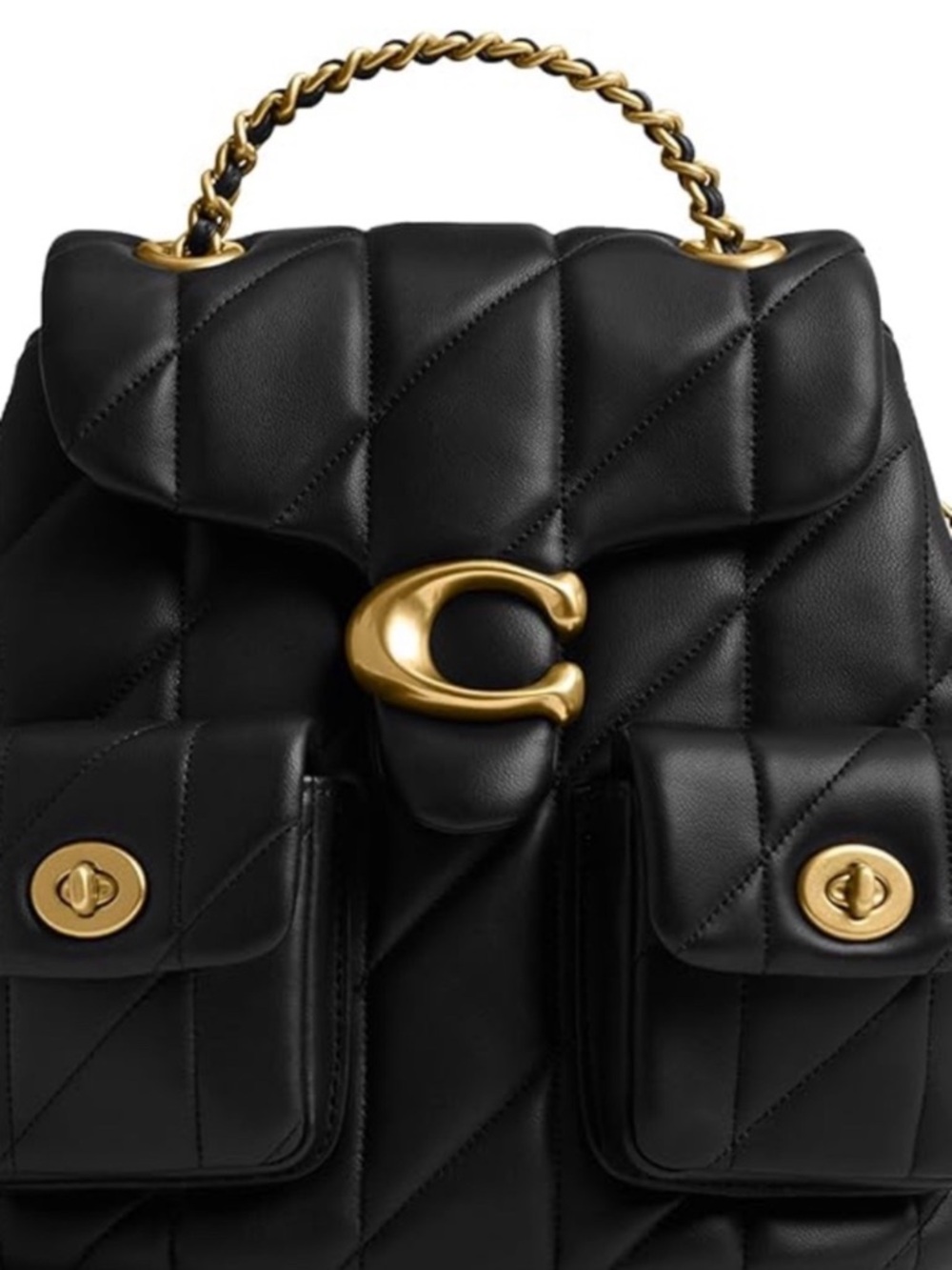 Coach Black Quilted Shoulder Bag with Gold Hardware
